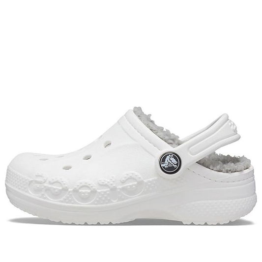 (GS) Crocs Classic Clog Stay Warm Lightweight White Gray Sandals 'White Light Gray' 205977-11H